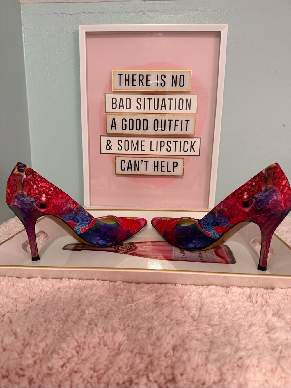 Nine West Multicolor Floral Pointed-Toe Heels